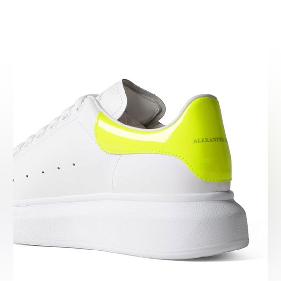 EUC Women Sz 7 (Euro Sz 37) Alexander McQueen Oversized Shoes White/Fluo Yellow - Picture 5 of 17